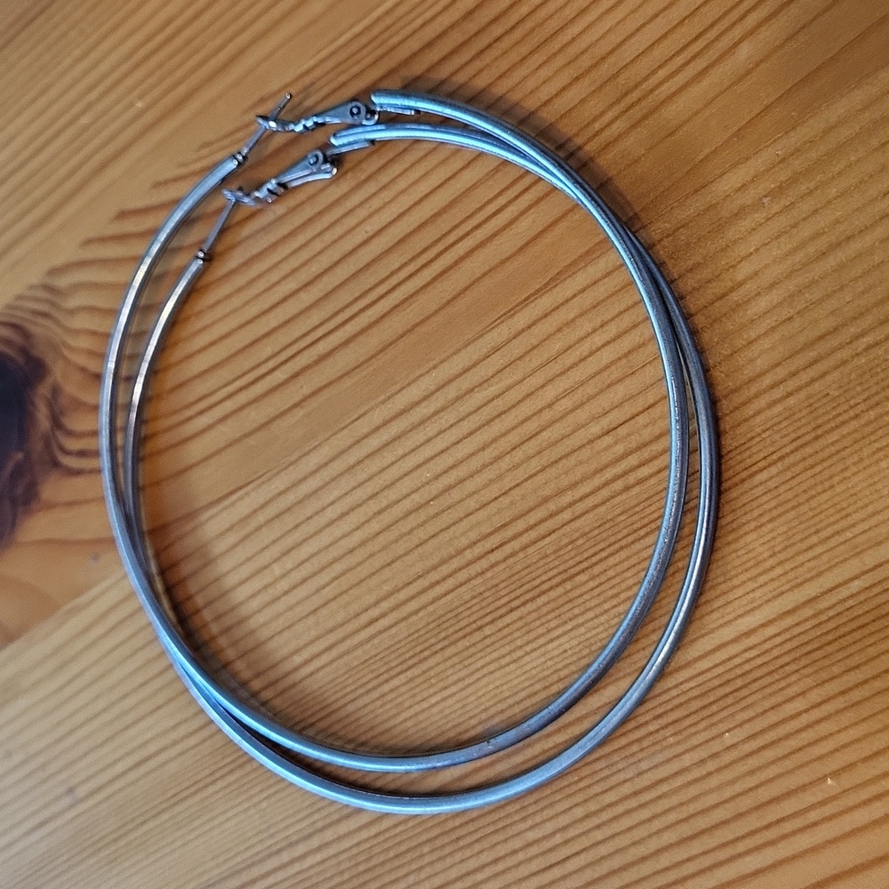 Silver Coated Large Hoops